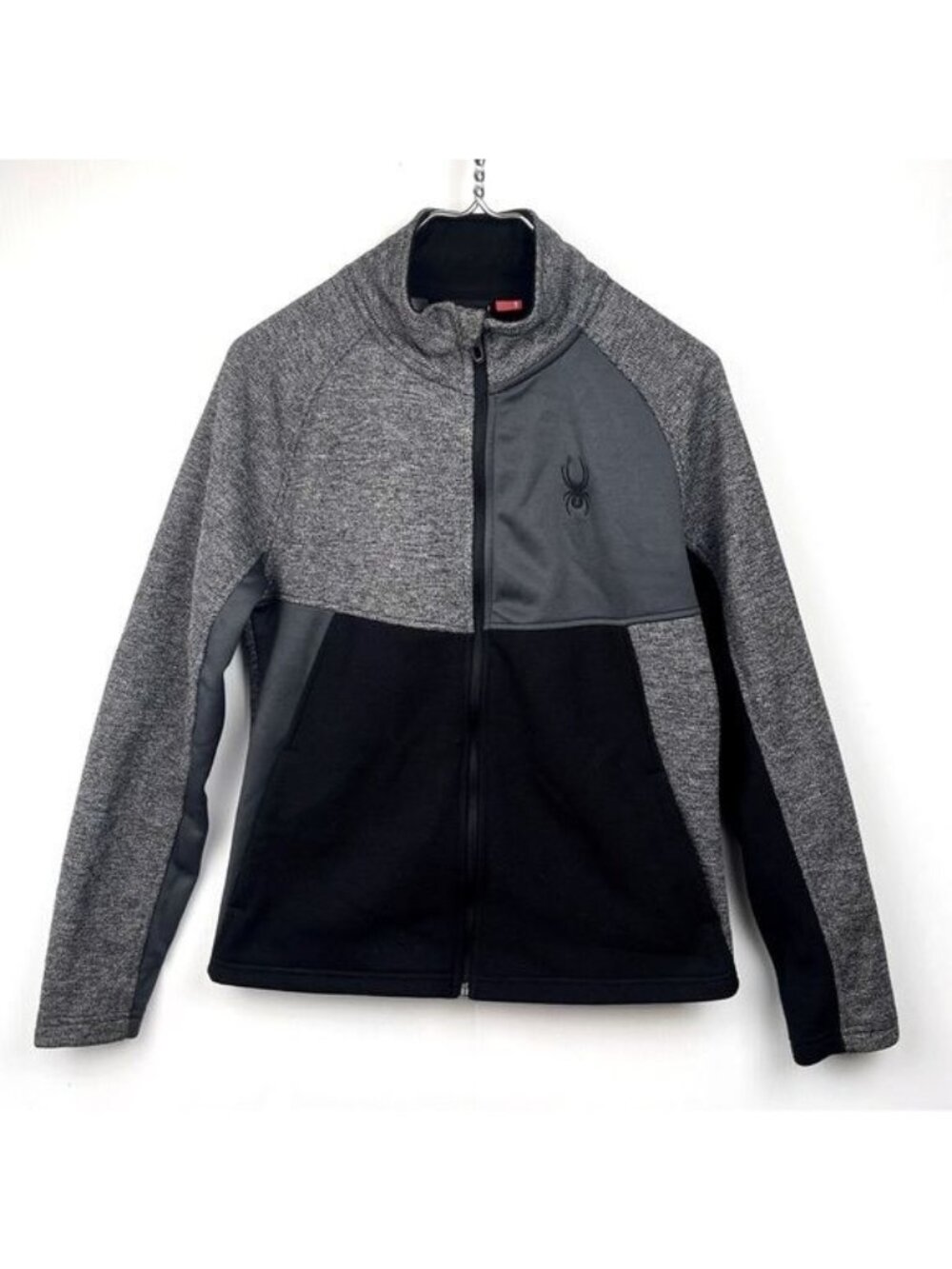 SPYDER Color-Block Full-Zip Gray and black jacket Small